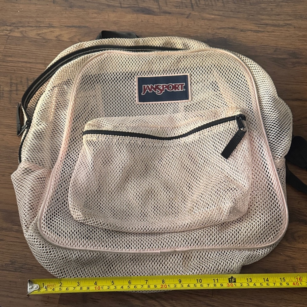 JanSport Baby Pink Mesh Backpack M.1.T1